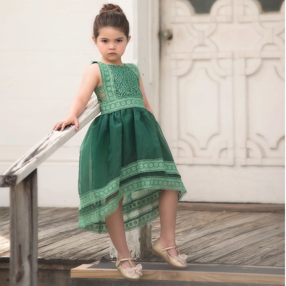 Trish Scully Elegant Green Lace Dress Size 10